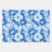 Aqua Blue White Tie Dye Inpakpapier Vel (Voorkant 3)
