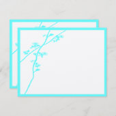 Aqua Blue Wild Flower Branch Wedding RSVP (Voorkant / Achterkant)