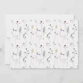 Aqua Blue Wildflower Monogram Crest Fotodag Kaart (Achterkant)