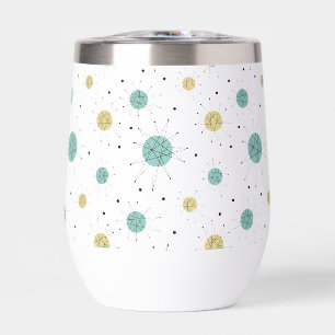 Aqua Blue Yellow Franciscan Starburst Mid Century