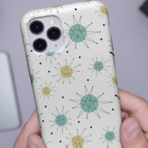 Aqua Blue Yellow Franciscan Starburst Mid Century Case-Mate iPhone 14 Hoesje