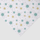 Aqua Blue Yellow Franciscan Starburst Mid-Century Tissuepapier (Detail)