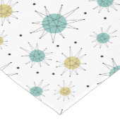 Aqua Blue Yellow Franciscan Starburst Mid Mod Korte Tafelloper (Hoek)