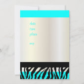 Aqua Blue Zebra Afstuderen Foto Uitnodiging (Achterkant)