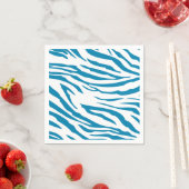 Aqua Blue Zebra Print Servetten (Insitu)