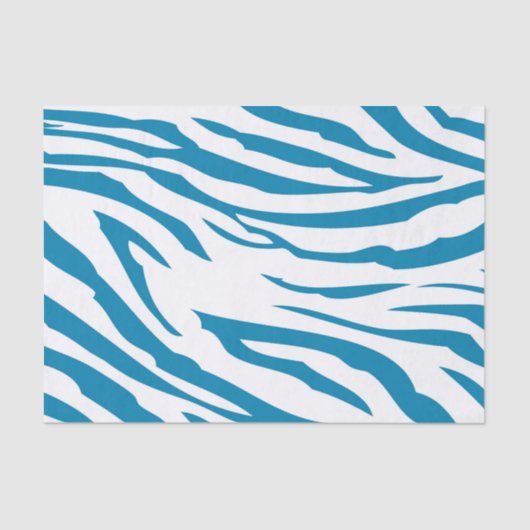 Aqua Blue Zebra Print Tissuepapier (Voorkant)