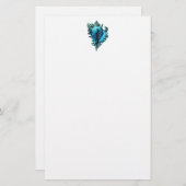 Aqua Blue Zee Shell Stationery Briefpapier (Voorkant / Achterkant)