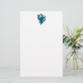 Aqua Blue Zee Shell Stationery Briefpapier (Staand voorkant)