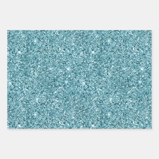 Aqua Blue Zig Zag en Leopard Inpakpapier Vel (Voorkant 3)