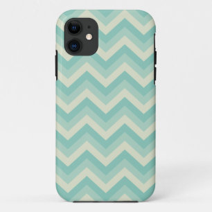 Aqua Blue Zigzag Pattern iPhone 11 Hoesje