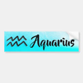 Aqua Blue Zodiac Sign Aquarius Horoscope Bumpersticker (Voorkant)