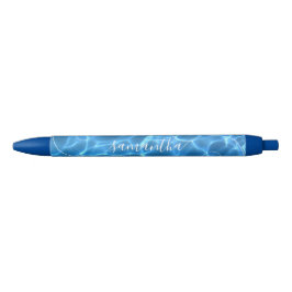 Aqua Blue Zwembad Curly Handtekening Naam Blauwe Inkt Pen