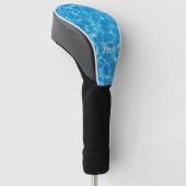 Aqua Blue Zwembad Gepersonaliseerd Golfheadcover (Schuin)