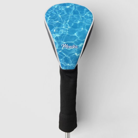 Aqua Blue Zwembad Gepersonaliseerd Golfheadcover (Voorkant)