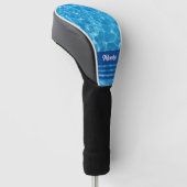 Aqua Blue Zwembad Gepersonaliseerd Golfheadcover (Schuin)