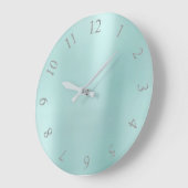 Aqua BlueGlitter Grey Silver US-nummers Grote Klok (Hoek)