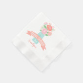 Aqua Blush Mason Jar Bloemen Vrijgezellenfeest Servetten (Hoek)