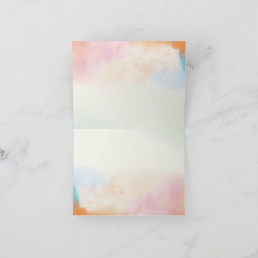 Aqua Blush Roze Sinaasappel Tie Dye Waterverf Bedankkaart (Binnen)