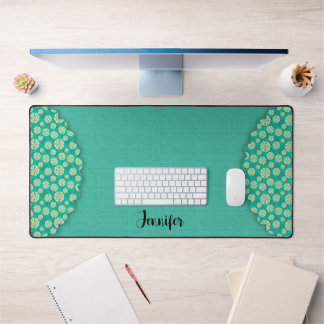 Aqua Boho Concevez Votre Nom Bureau Mat