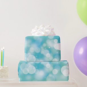 Aqua Bokeh feestverlichting Cadeaupapier