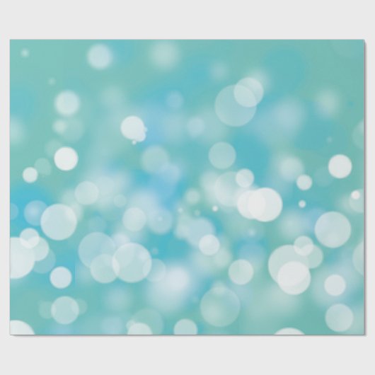 Aqua Bokeh feestverlichting Cadeaupapier (Vlak)