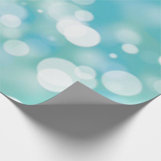 Aqua Bokeh feestverlichting Cadeaupapier (Hoek)