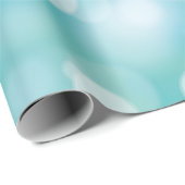 Aqua Bokeh feestverlichting Cadeaupapier (Rol Hoek)