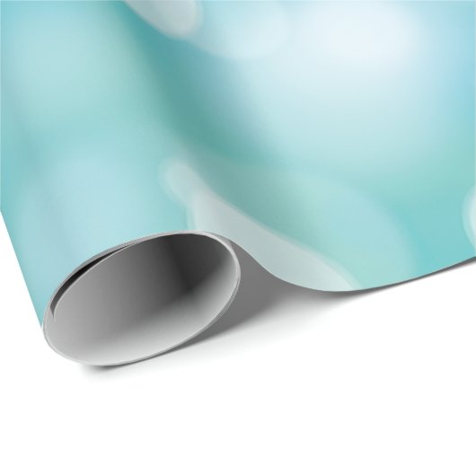 Aqua Bokeh feestverlichting Cadeaupapier (Rol Hoek)