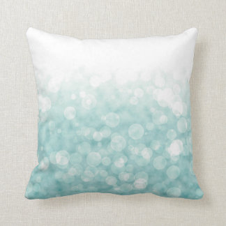 Aqua Bokeh Pillow Kussen