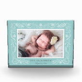 Aqua Botanisch Lijst | BABY Fotoblokken (Voorkant)