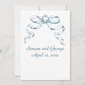 Aqua Bow Swag Wedding Uitnodiging (Achterkant)