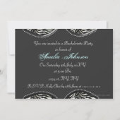 aqua branché Bachelorette Party Invitations (Dos)