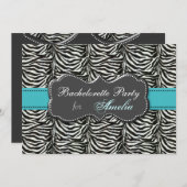 aqua branché Bachelorette Party Invitations (Devant / Derrière)