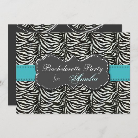 aqua branché Bachelorette Party Invitations (Devant / Derrière)
