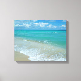 Aqua Bright Blue Beach Waves Canvas Afdruk