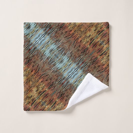 Aqua Brown moutarde orange Abstraite (Gant de toilette)