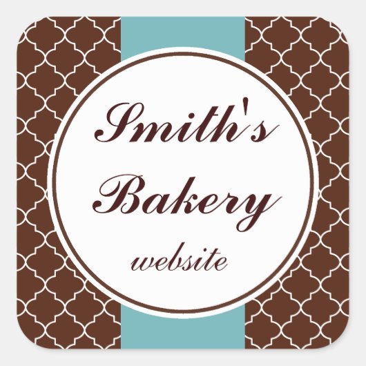 Aqua Brown Zakelijke Stickers (Voorkant)