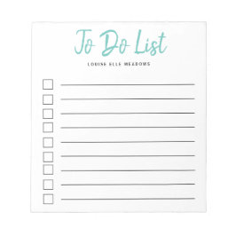 Aqua Brush Lettert Gepersonaliseerd om Lijst te do Notitieblok