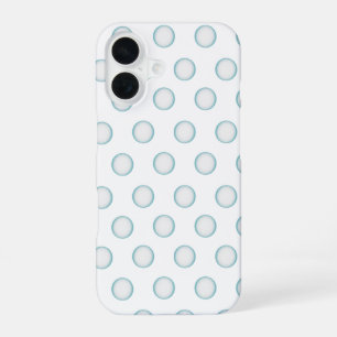 Aqua Bubble Dot Hoestelcase Teal Stippen Minima iPhone 16 Hoesje
