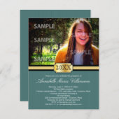 Aqua Buckle Faire-part de graduation de la bande (Devant / Derrière)