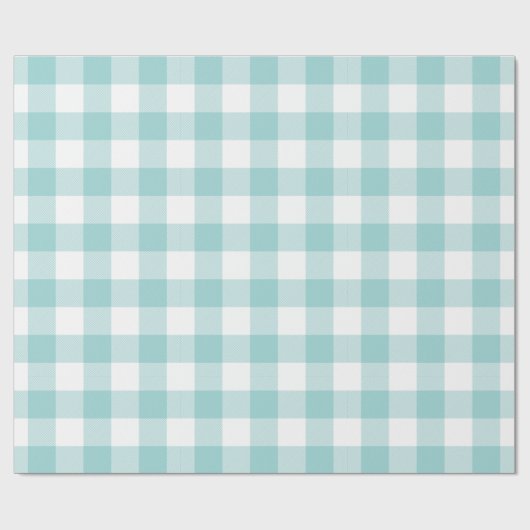 Aqua Buffalo Check Pattern Cadeaupapier (Vlak)
