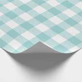 Aqua Buffalo Check Pattern Cadeaupapier (Hoek)