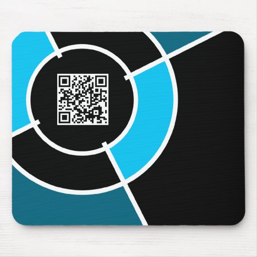 aqua bullseye QR-code Muismat (Voorkant)