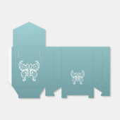 Aqua Butterfly Favor Box Bedankdoosjes (Uitgevouwen)