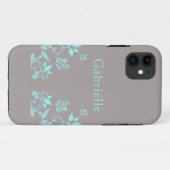 Aqua Butterfly Floral BT iPhone 5 Coque (Dos (Horizontal))