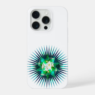 Aqua Cactus Bloem Kaleidoscoop Effect, iPhone 15 Pro Hoesje