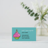 Aqua Carte de visite de Cupcake rose et vert (Debout devant)