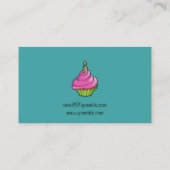 Aqua Carte de visite de Cupcake rose et vert (Dos)