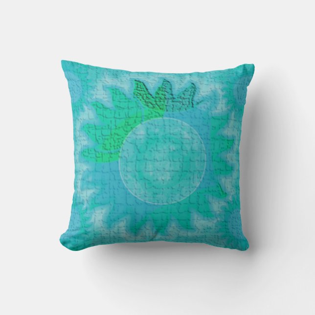 Aqua Celestial Sun Kussens (Voorkant)