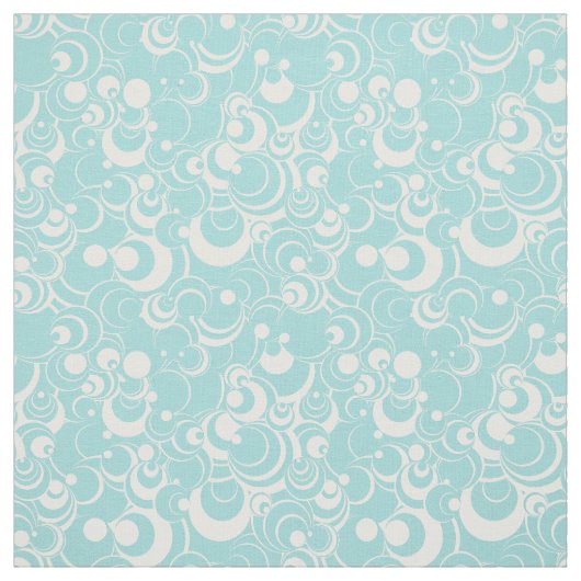 Aqua Cercles bleu et blanc Tissu Abstrait 2 (Échantillon)